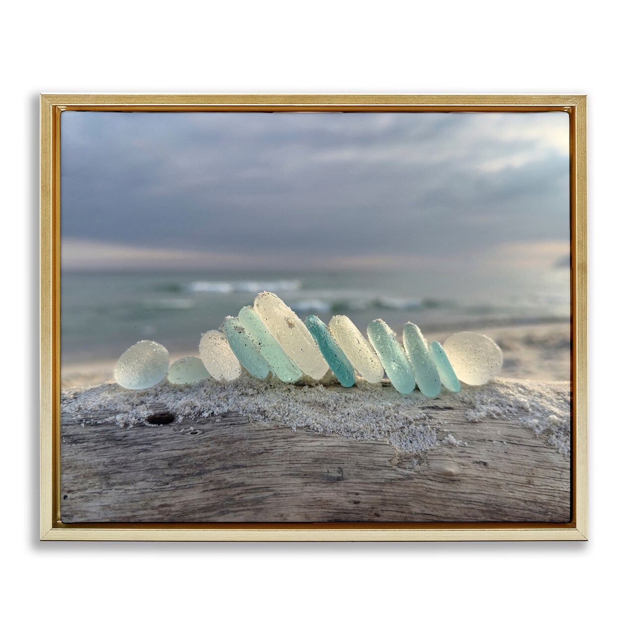 Stupell Industries Sea Glass On Driftwood Floating Frame, design by LMarie Allen